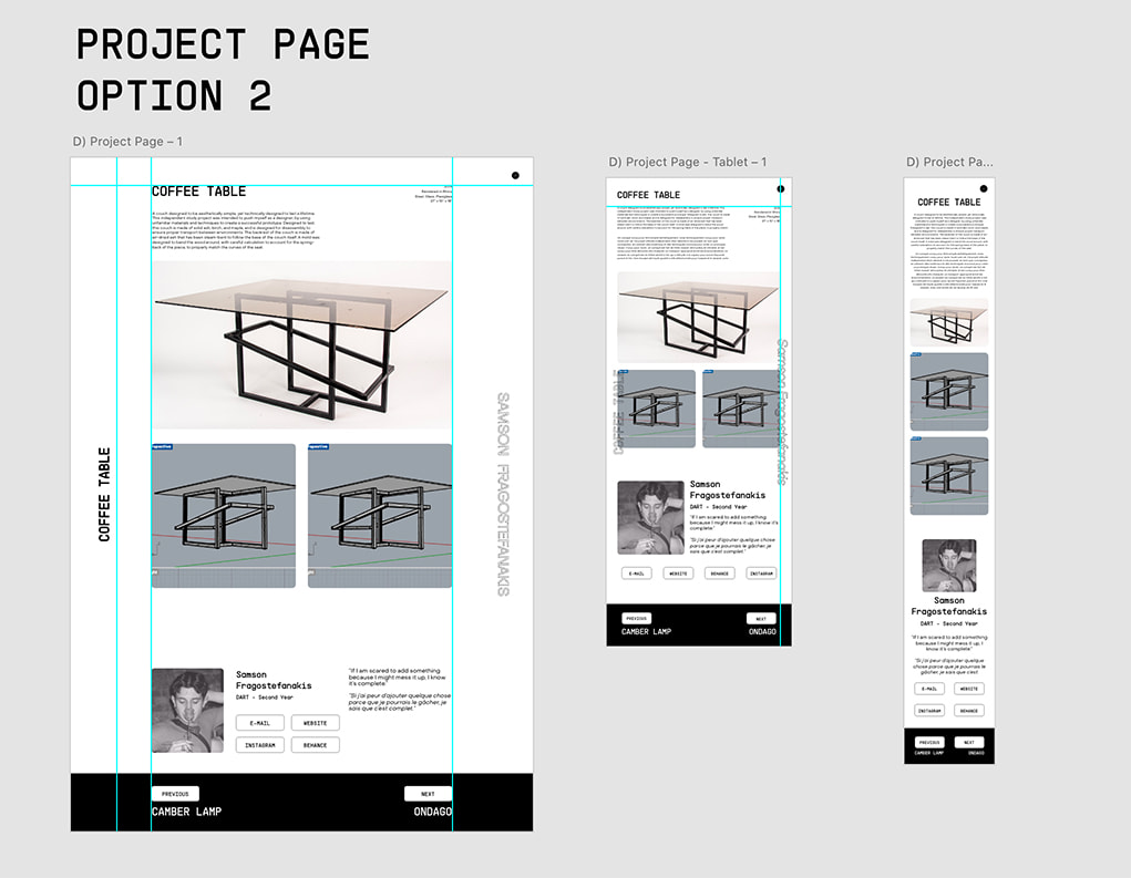 Mock up for the project page
