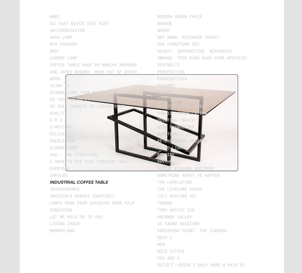 Mock up for the project list